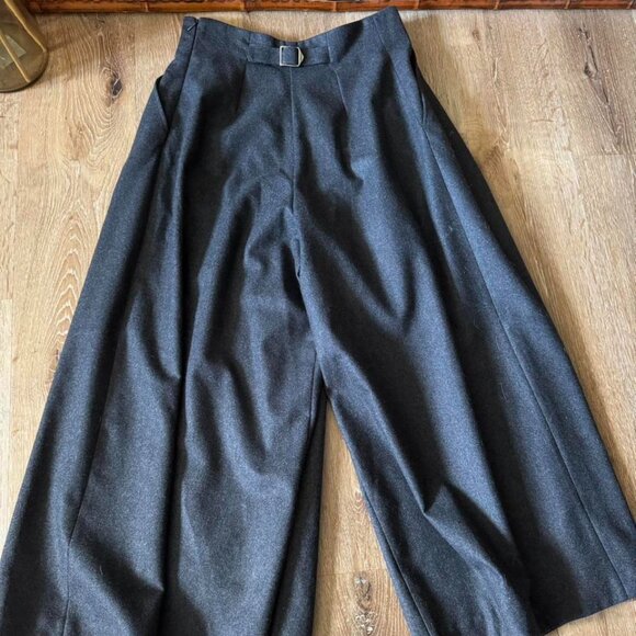 ISAIA Gray Men’s Wool Cashmere Culottes Breeches Wide Leg...